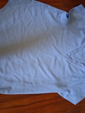 Light Blue Lace Accent Blouse